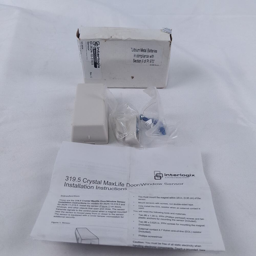 Interlogix 319.5 Crystal MaxLife Door Window Sensor 60-362N-10-319.5 White